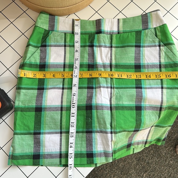 EUC Loudmouth Ladies Golf bright green white plaid sports skort sz 2 ctn stretch - Picture 9 of 9